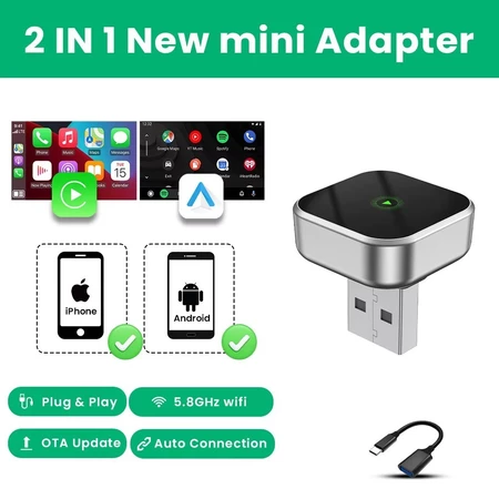 ConectPlay CarSuper™ Adaptador de Carplay/Android Auto sem Fio 👇