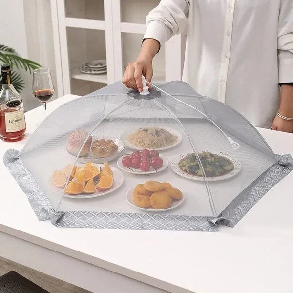 Tela Protetora de Alimentos Cinza Dobrável 👇