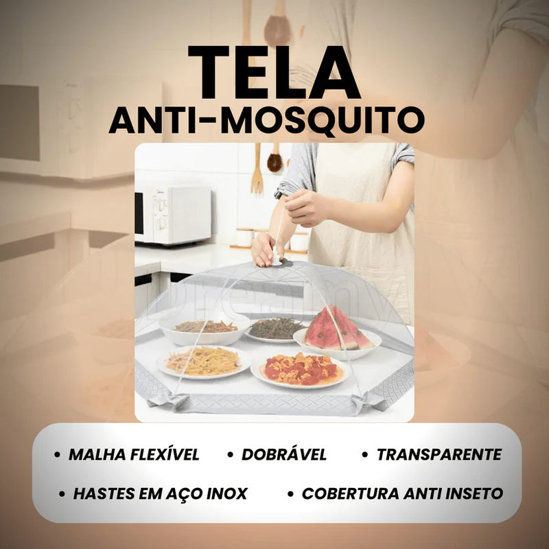 Tela Protetora de Alimentos Cinza Dobrável 👇